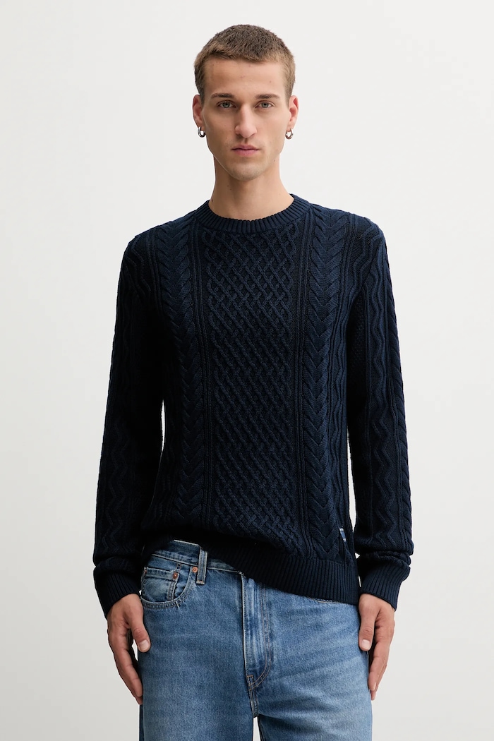 Bavlnený sveter Tommy Jeans bavlna tmavomodrá DM0DM22101