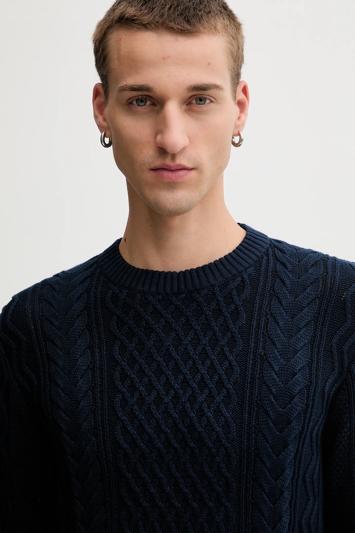 Bavlnený sveter Tommy Jeans tmavomodrá DM0DM22101