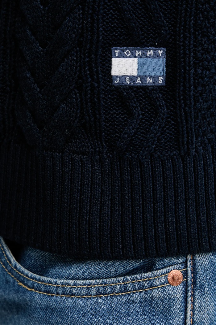 Bavlnený sveter Tommy Jeans DM0DM22101 tmavomodrá