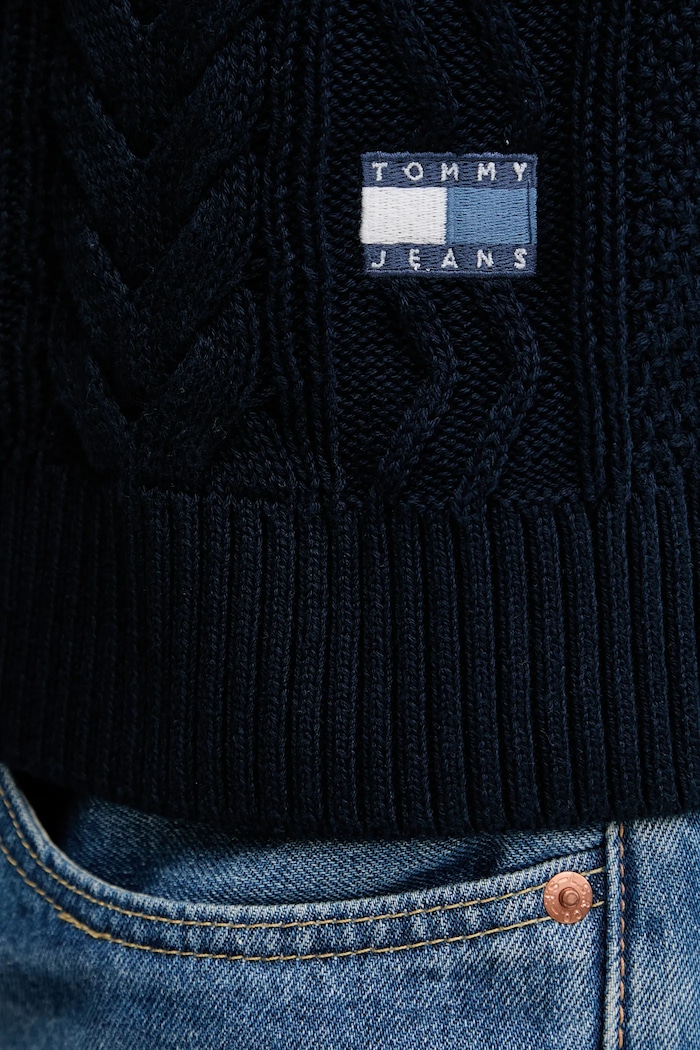 Bavlnený sveter Tommy Jeans DM0DM22101 tmavomodrá