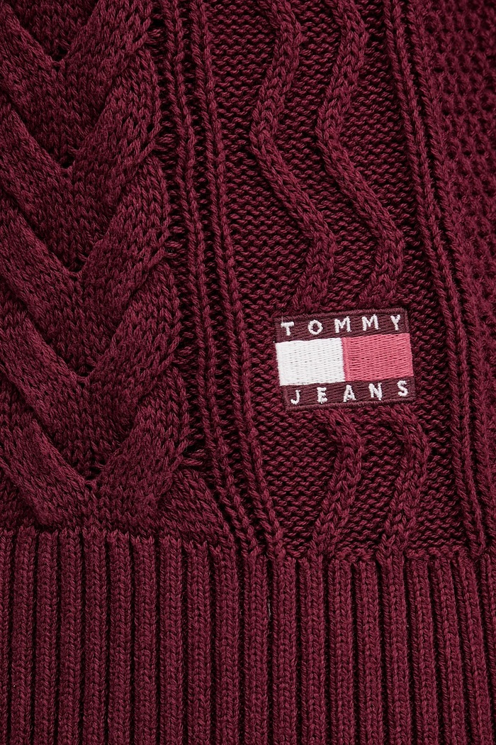 Tommy Jeans sweter bawełniany DM0DM22101 bordowy