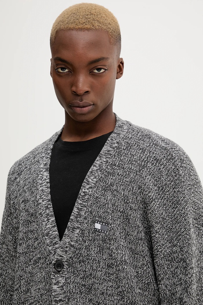 Pamučni kardigan Tommy Jeans siva DM0DM22104