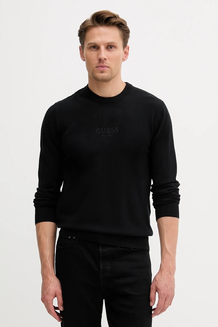 Guess maglione HERVEY a maglia fine nero M5YR08.Z3FC2