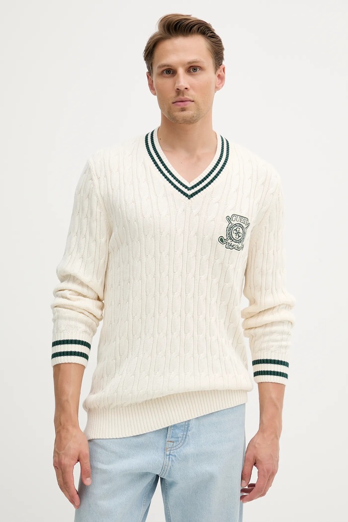 Guess sweter HEWIE szpic beżowy M5YR12.Z30W1