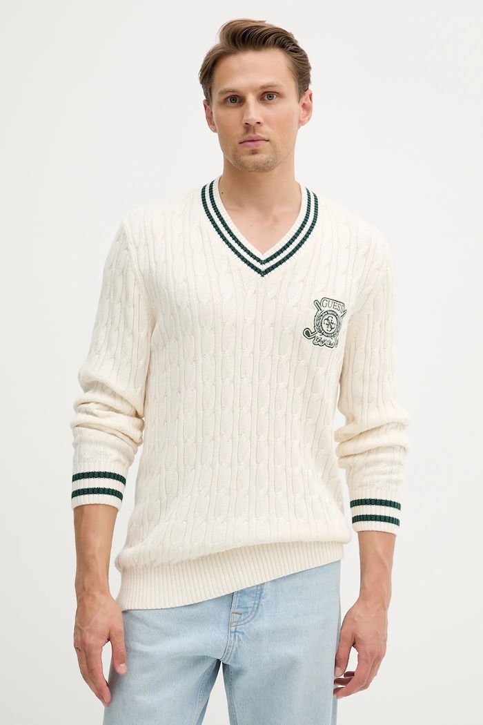 Guess sweter HEWIE szpic beżowy M5YR12.Z30W1