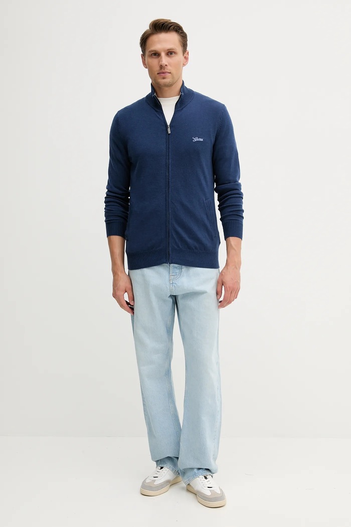 Kardigán s prímesou vlny Guess DARRELL M5YR28.Z0122 modrá AW25
