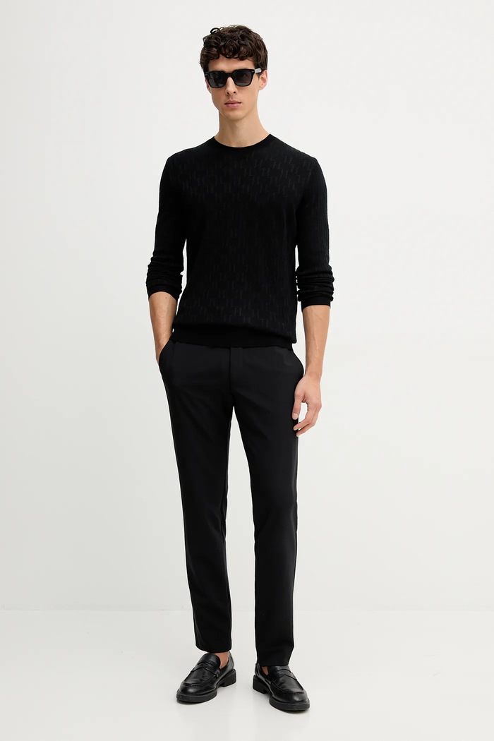 Sveter s prímesou vlny Karl Lagerfeld 554302.655018 čierna AW25