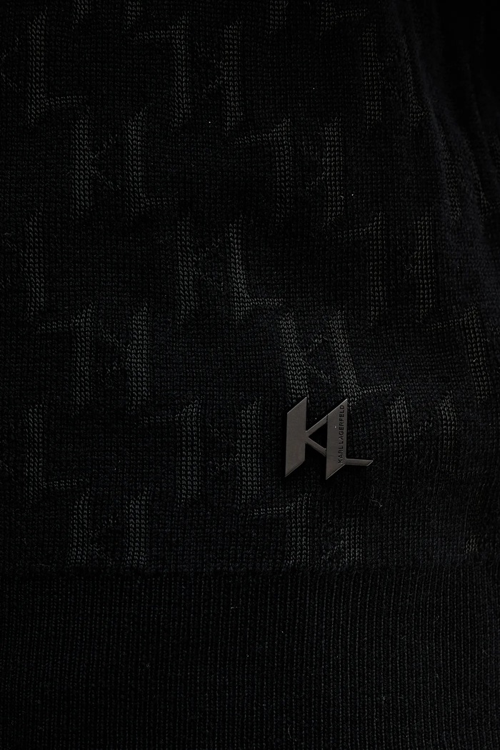 Sveter s prímesou vlny Karl Lagerfeld 554302.655018 čierna