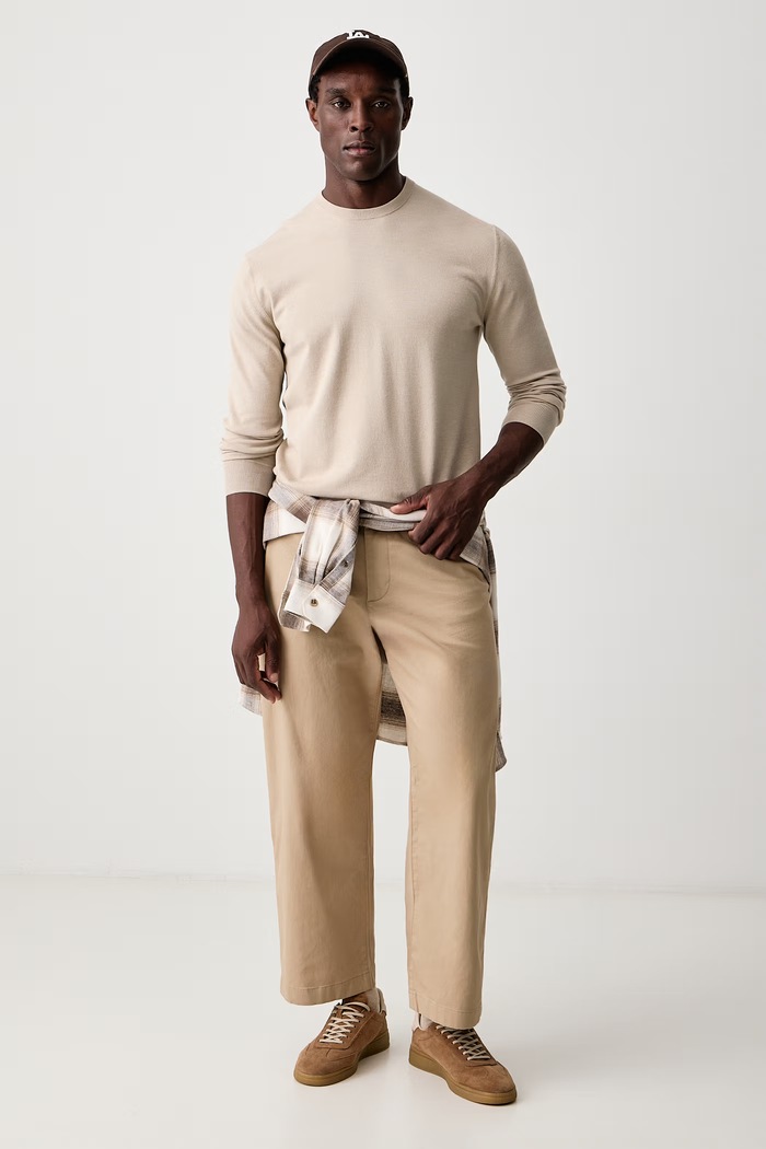 United Colors of Benetton Sveter pánsky s viskózou 110XU10A5 béžová AW25