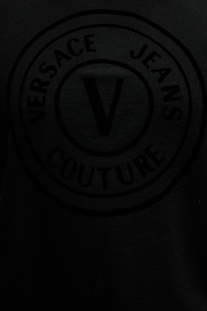 Pulover z dodatkom volne Versace Jeans Couture 79GAFM15.CMN06 črna