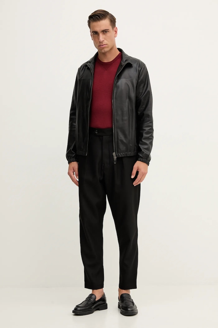 Armani Exchange pulover de lână 8NZM3A.ZM8AZ. burgundia AW25