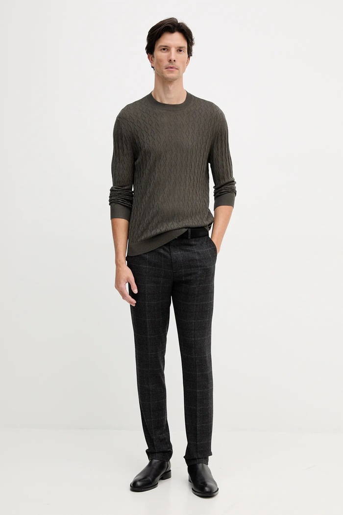 Svetr s příměsí vlny Armani Exchange XM000878.AF11982 zelená AW25