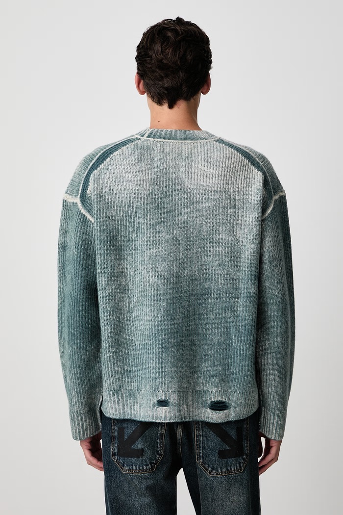 Odzież Represent Reversible Fade Out sweter wełniany męski MLM100217 turkusowy
