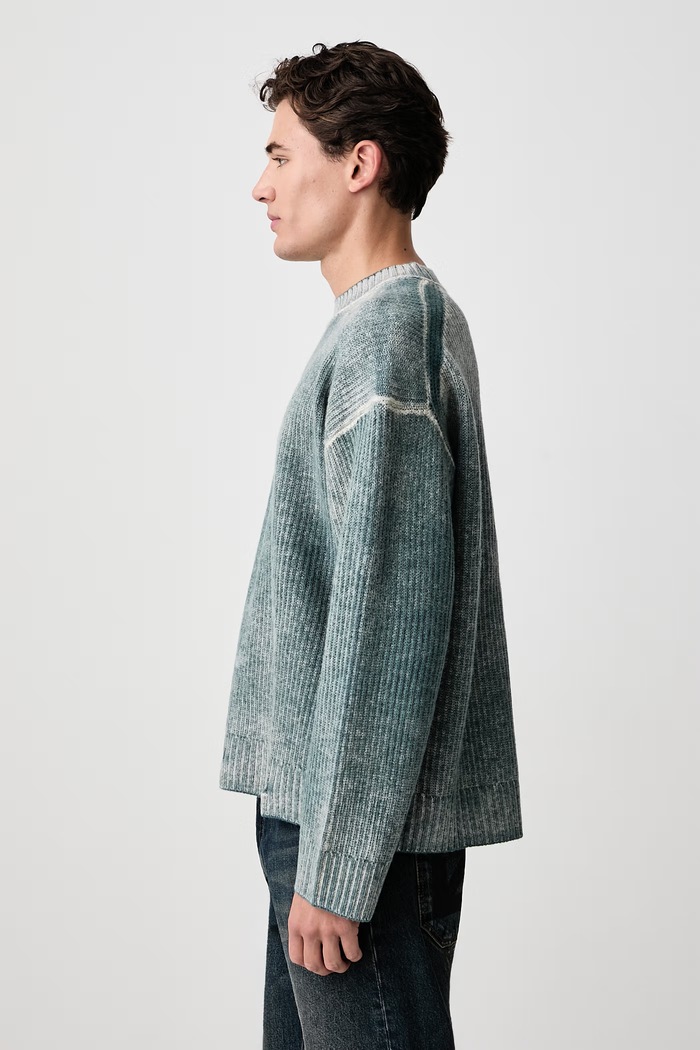 Reversible Fade Out sweter wełniany męski Represent MLM100217 turkusowy