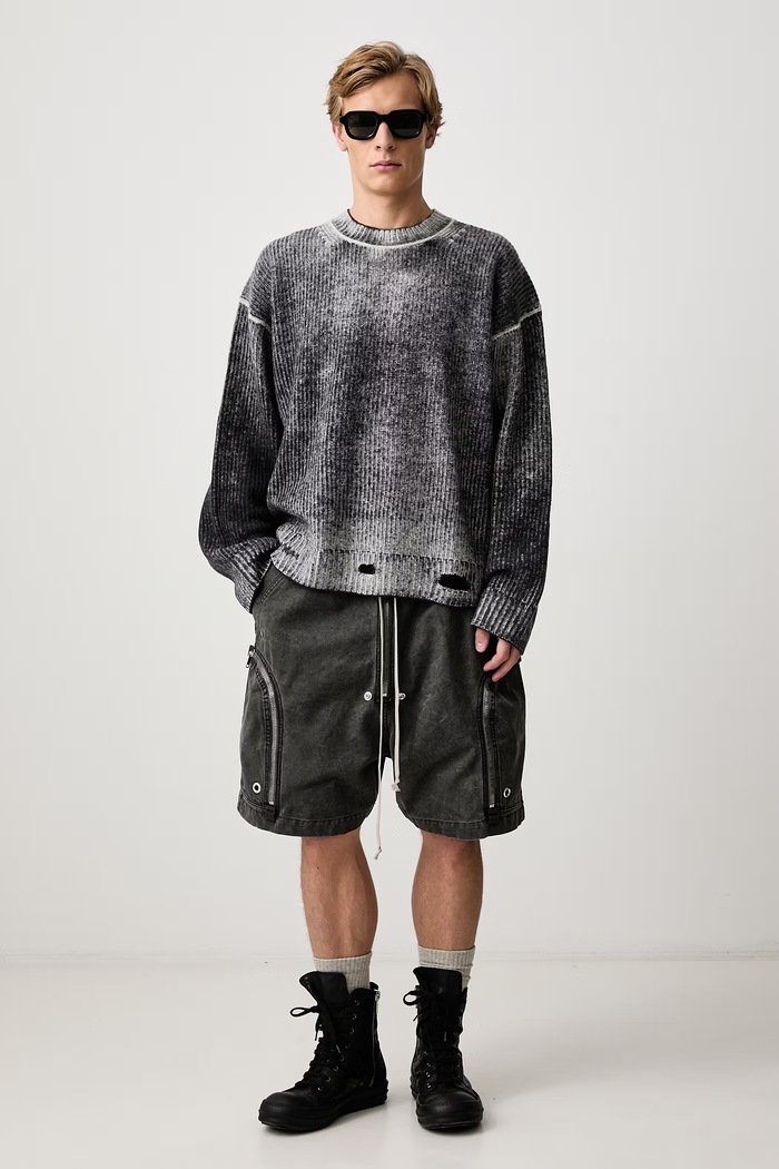 Represent Reversible Fade Out sweter wełniany męski MLM100217 czarny AW25