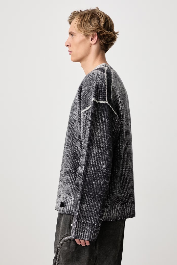 Reversible Fade Out sweter wełniany męski Represent MLM100217 czarny