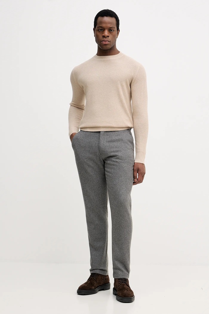 Sisley sweter z domieszką wełny 1041S104H beżowy AW25