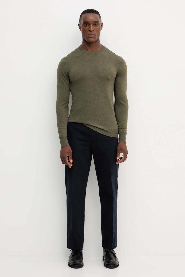Hackett London Pulover de lână HM7000006 verde AW25