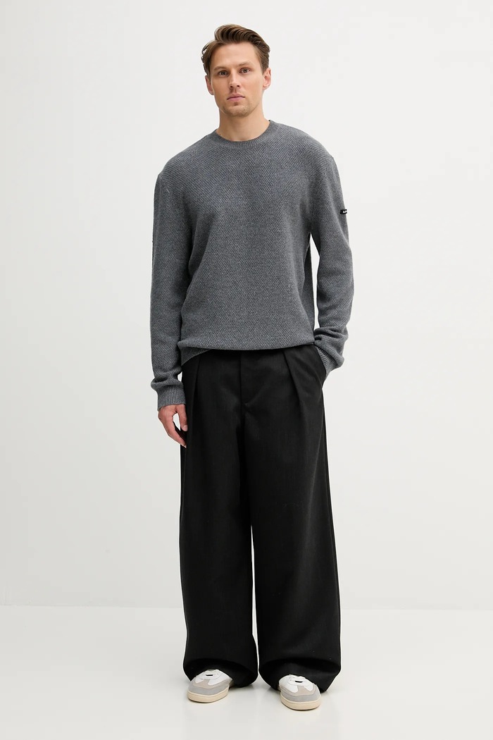 A.P.C. pulover de lână pull thomas WVBCZ.H23434 gri AW25
