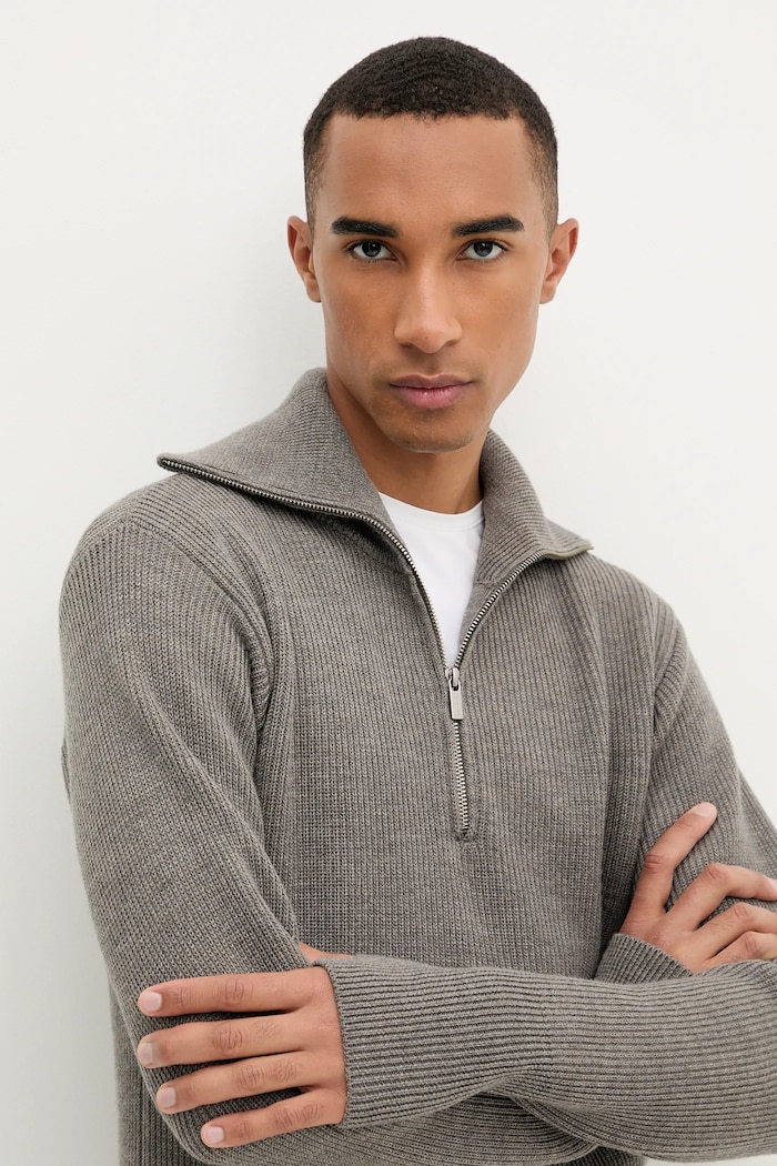 BARENA VENEZIA sweter wełniany Knitwear Batigia szary KNU5289.305
