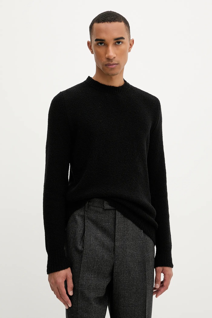 BARENA VENEZIA pulover de lână Knitwear Mareselo grosime medie negru KNU5294.509