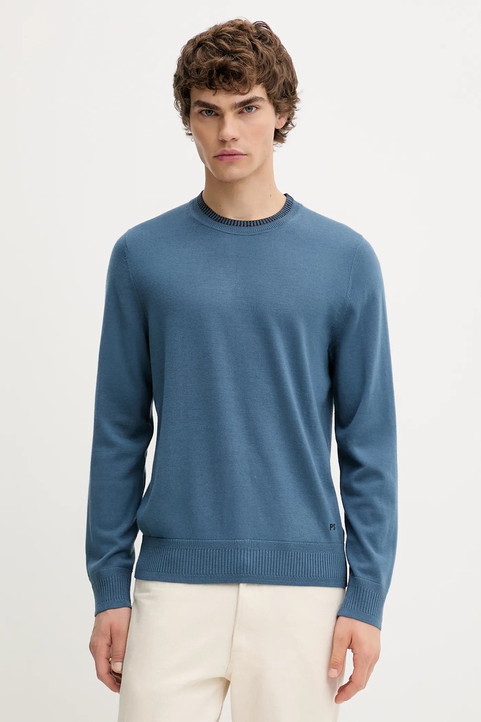 PS Paul Smith gyapjú pulóver gyapjú sötétkék M2R.302Z.T21861