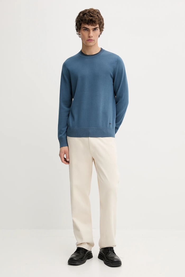 PS Paul Smith gyapjú pulóver M2R.302Z.T21861 sötétkék AW25