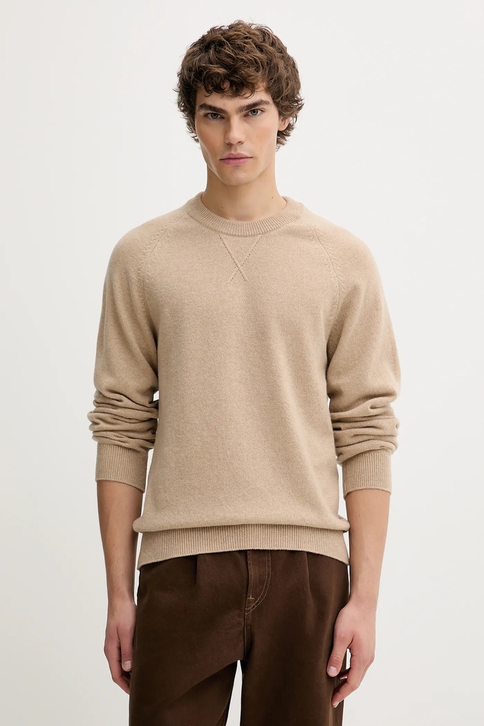 Vlnený sveter PS Paul Smith vlna béžová M2R.487Z.T22514