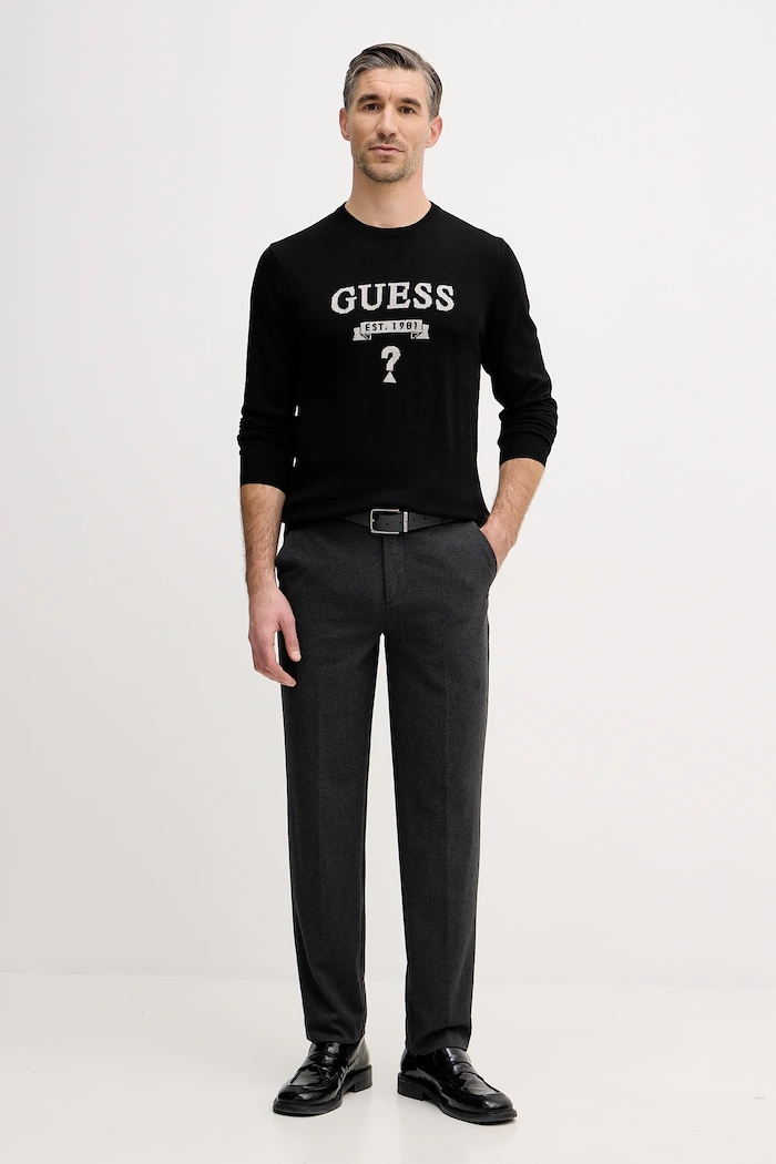 Πουλόβερ σε μείγμα μεταξιού Guess HAMMOND M5YR00.Z0122 μαύρο AW25