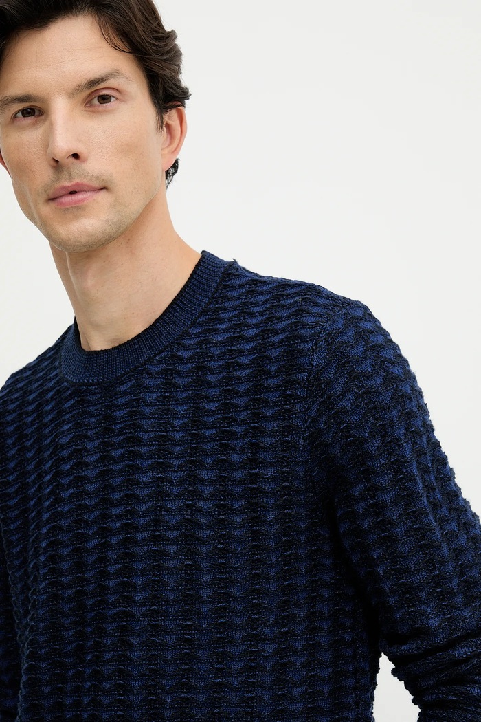 Armani Exchange pulover din amestec de lână bleumarin XM001321.AF11965