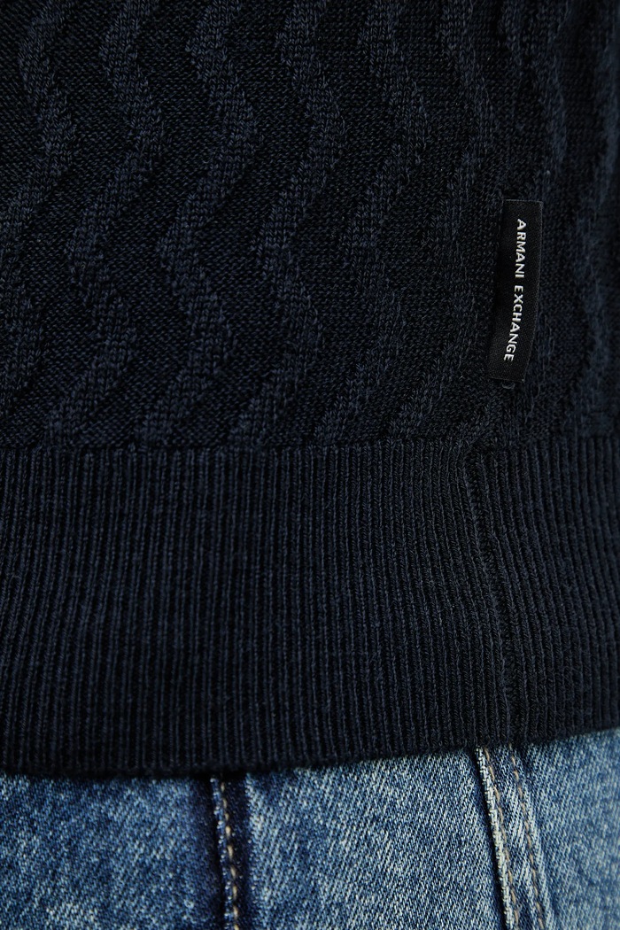 Sveter s prímesou vlny Armani Exchange XM001560.AF11982 tmavomodrá