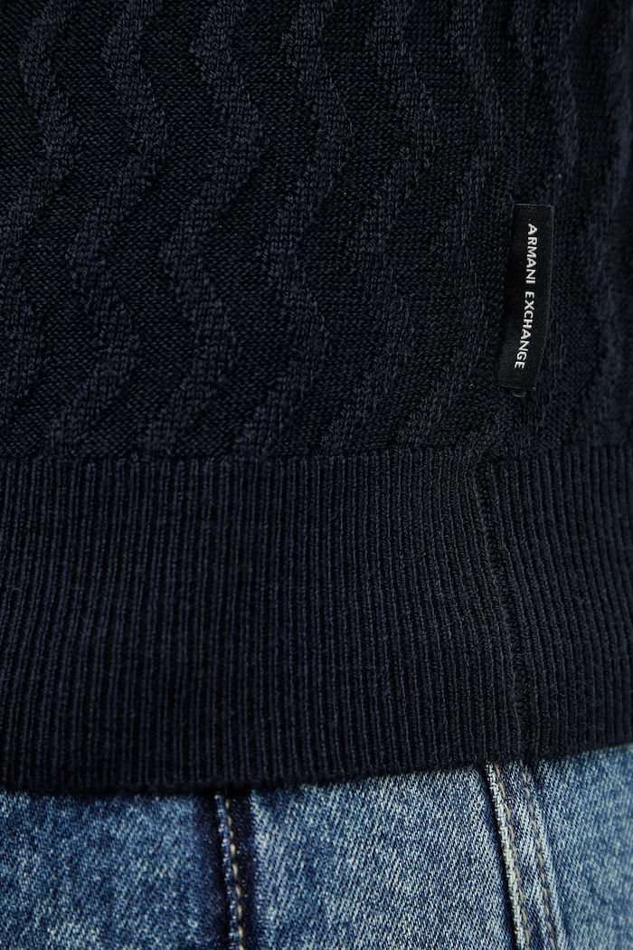 Sveter s prímesou vlny Armani Exchange XM001560.AF11982 tmavomodrá