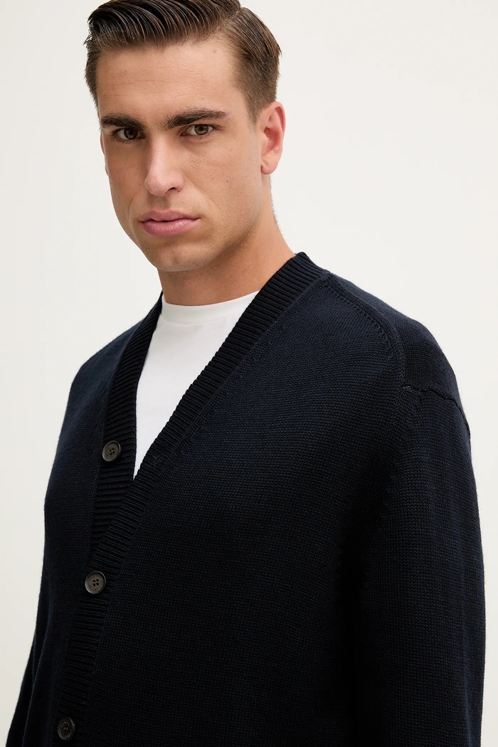 Armani Exchange cardigan con aggiunta di lana blu navy XM001914.AF14008