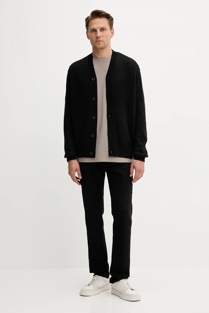 Armani Exchange cardigan con aggiunta di lana XM001914.AF14008 nero AW25