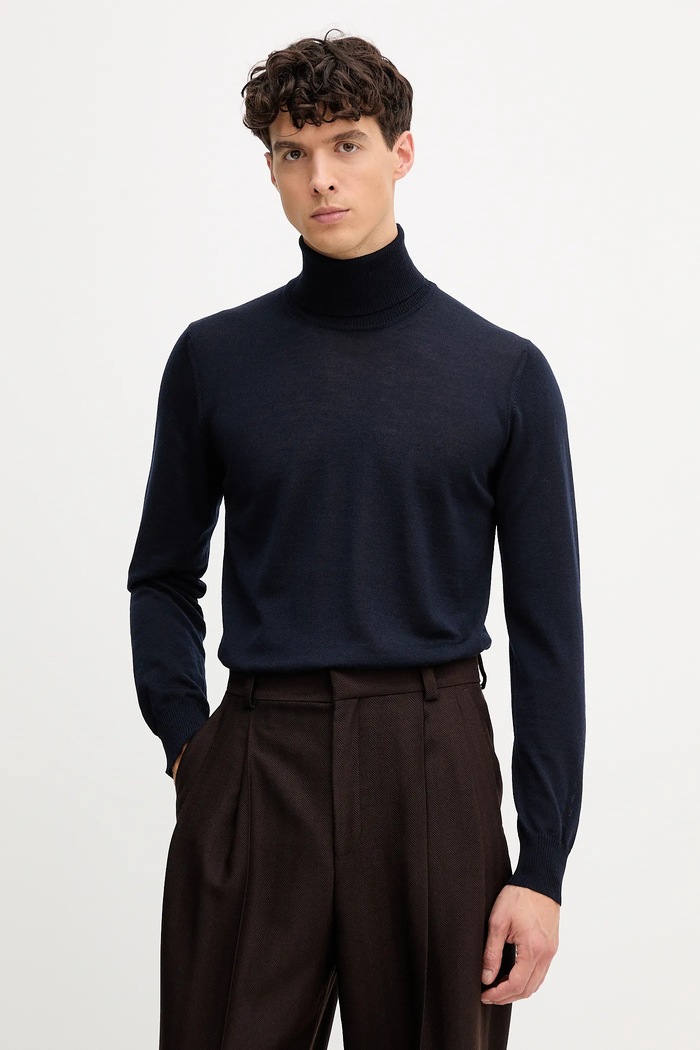 Emporio Armani gyapjú pulóver gyapjú sötétkék 8N1M43.1M67Z