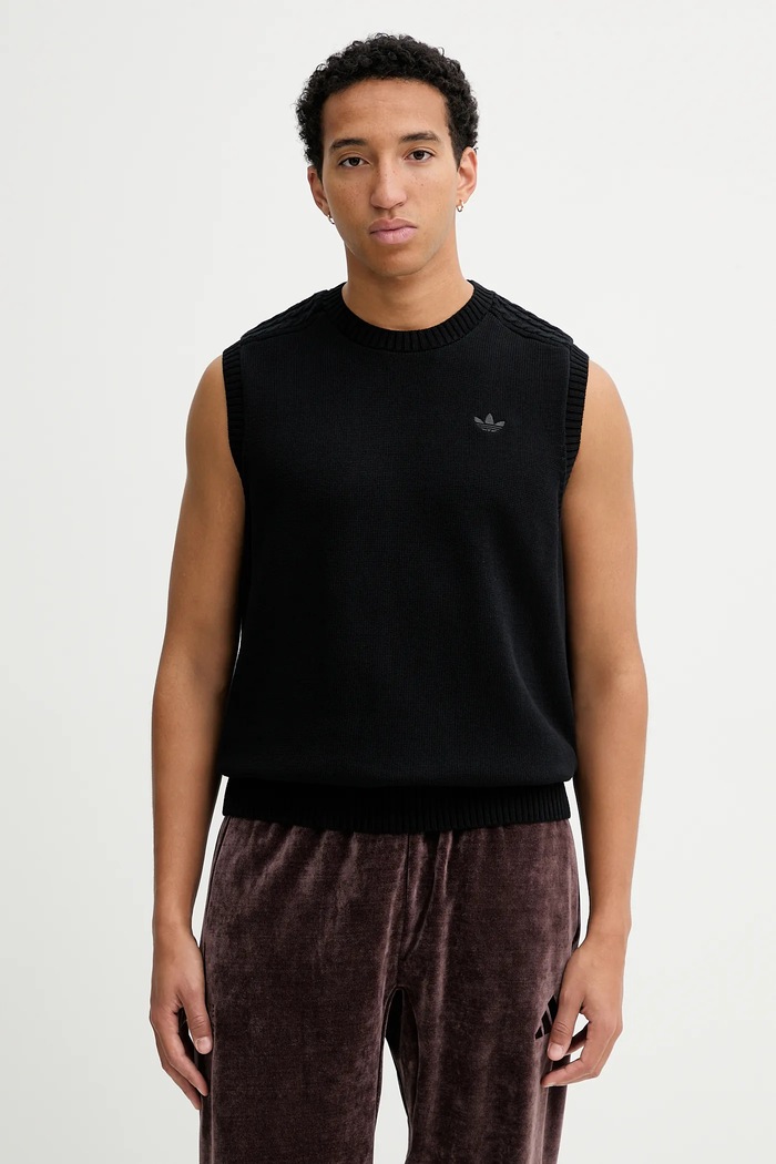 adidas Originals kamizelka P Ess Knit Vest bawełna czarny JY2651