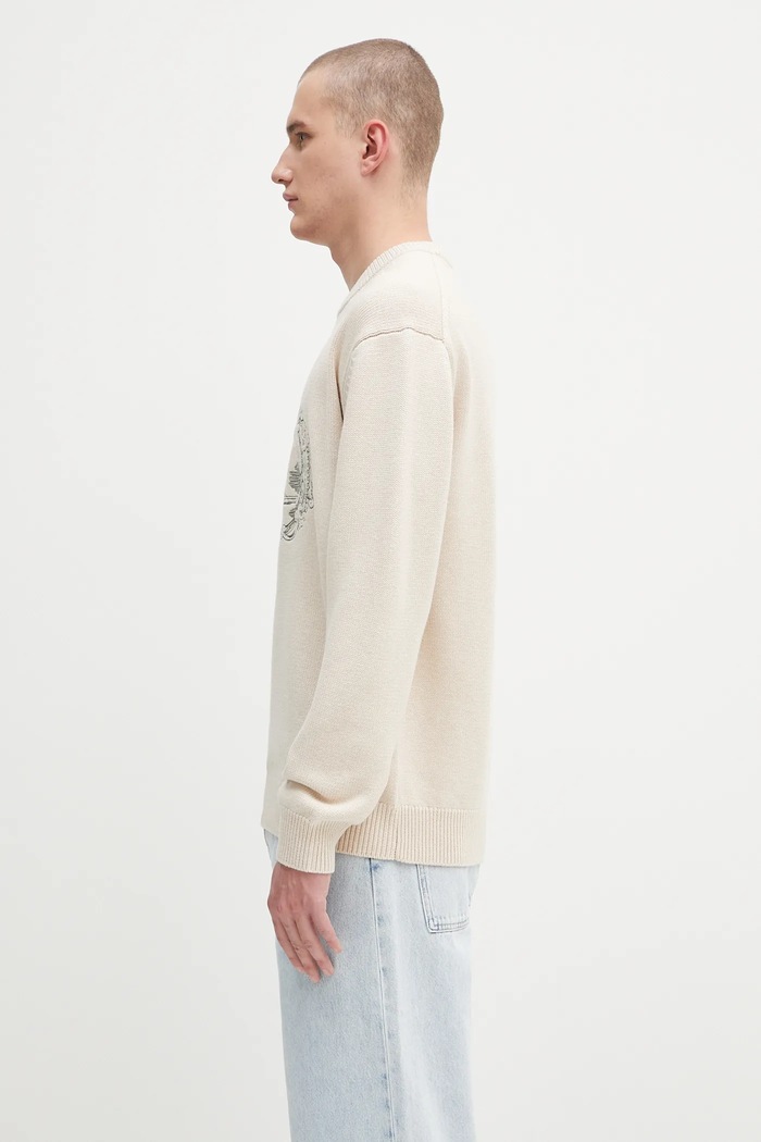 Drôle de Monsieur sweter wełniany La Maille Plateau H.PO190.WO023 beżowy AW25