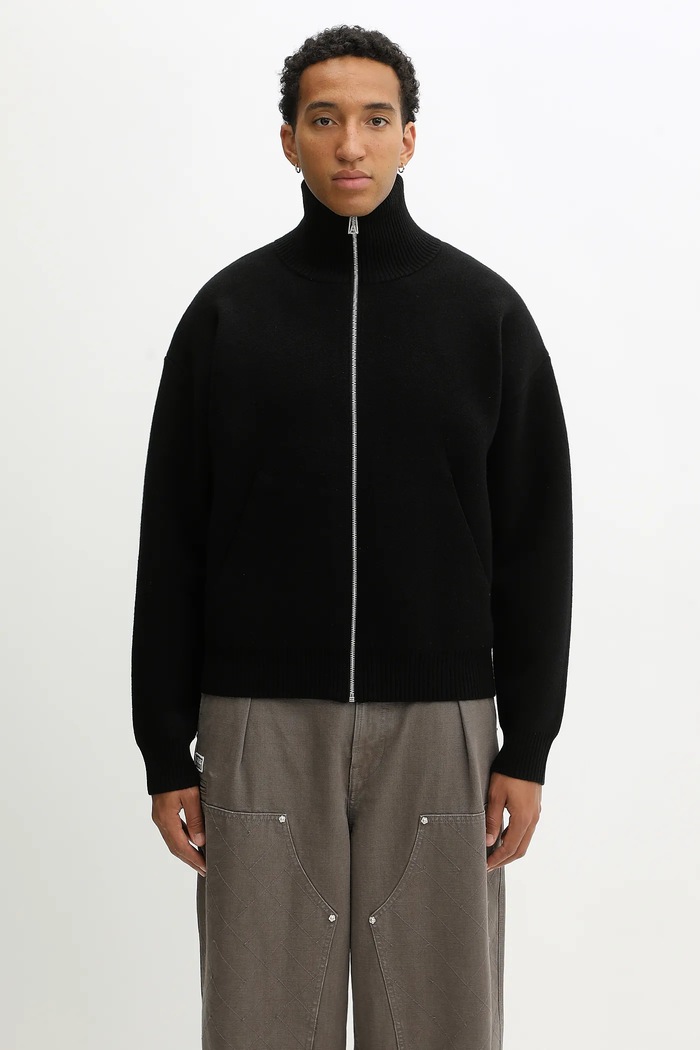 Axel Arigato Cardigan with wool blend Core zip-up black A2143004