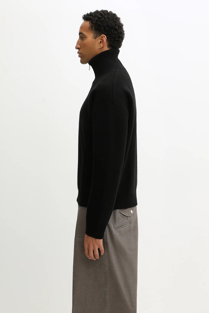 Axel Arigato Cardigan with wool blend Core zip-up A2143004 black AW25