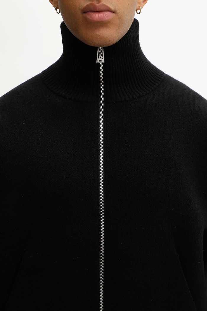 Cardigan with wool blend Core zip-up Axel Arigato A2143004 black