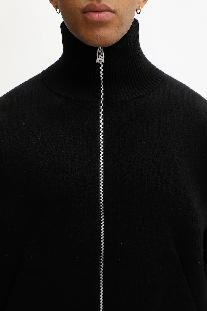 Cardigan with wool blend Core zip-up Axel Arigato A2143004 black
