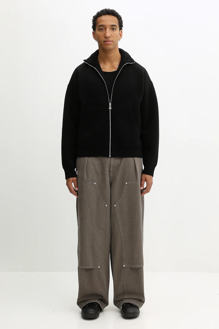 Cardigan with wool blend Core zip-up Axel Arigato black A2143004