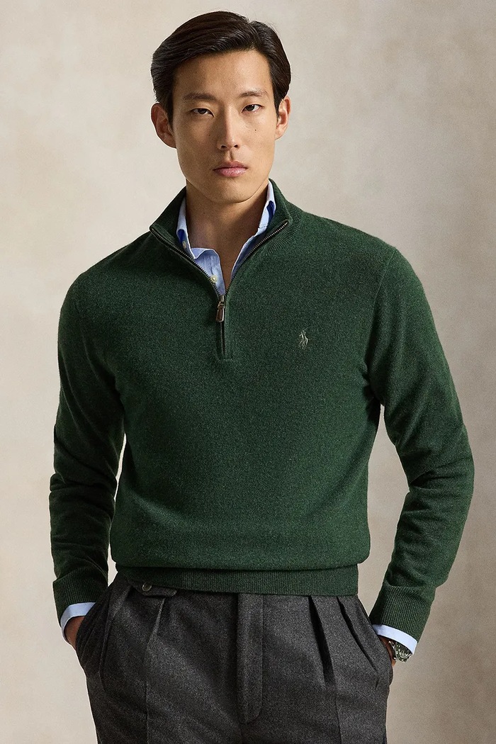 Polo Ralph Lauren Sweter męski wełniany zielony 710876756