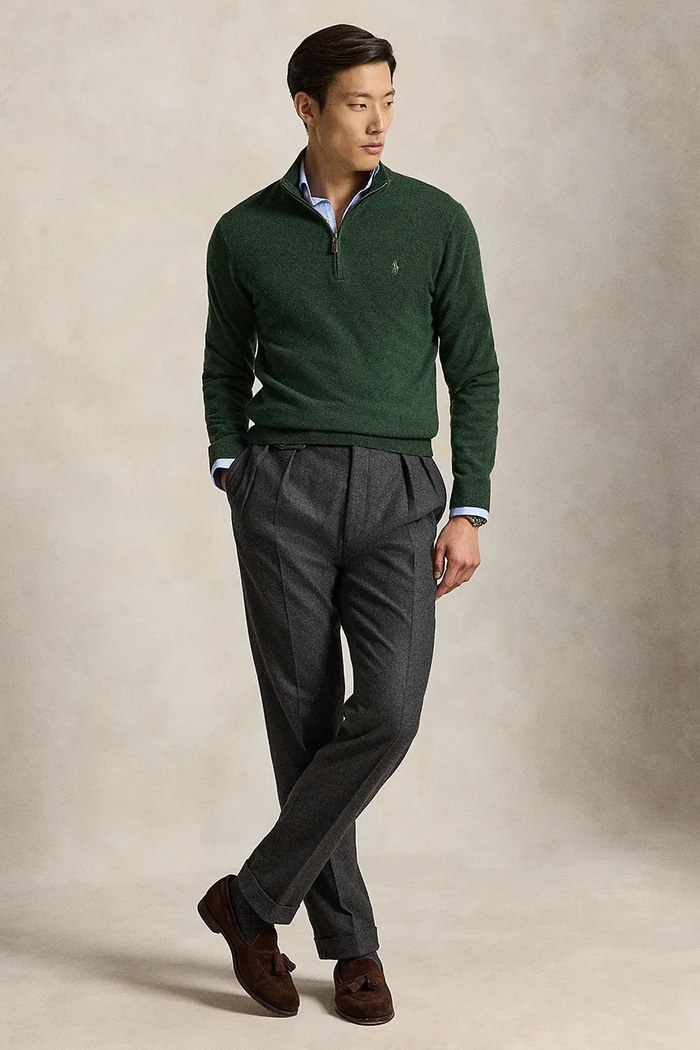 Odzież Polo Ralph Lauren Sweter męski wełniany 710876756 zielony