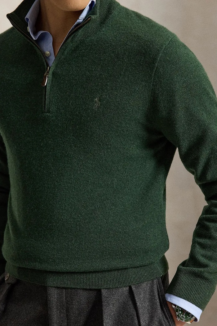 Sweter męski wełniany Polo Ralph Lauren 710876756 zielony