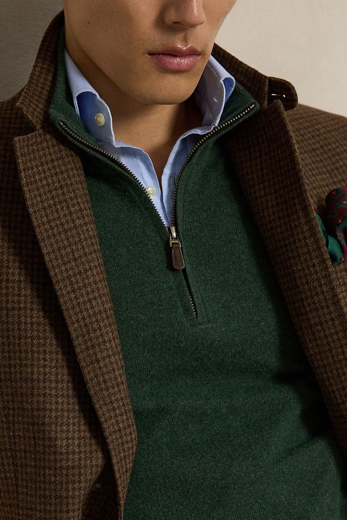 Sweter męski wełniany Polo Ralph Lauren zielony 710876756
