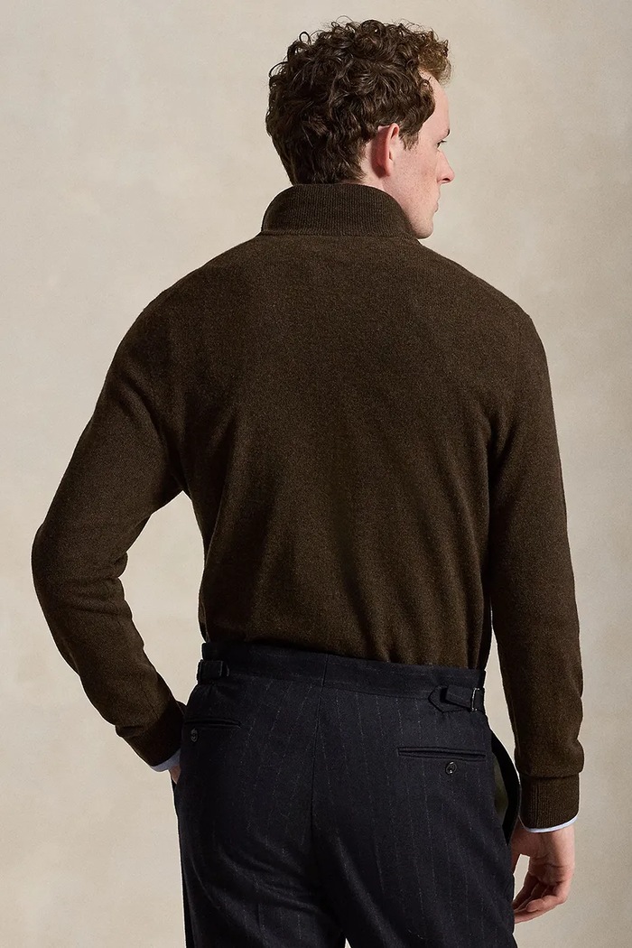 Polo Ralph Lauren Πουλόβερ ανδρικό μάλλινο 710876756 καφέ AW25