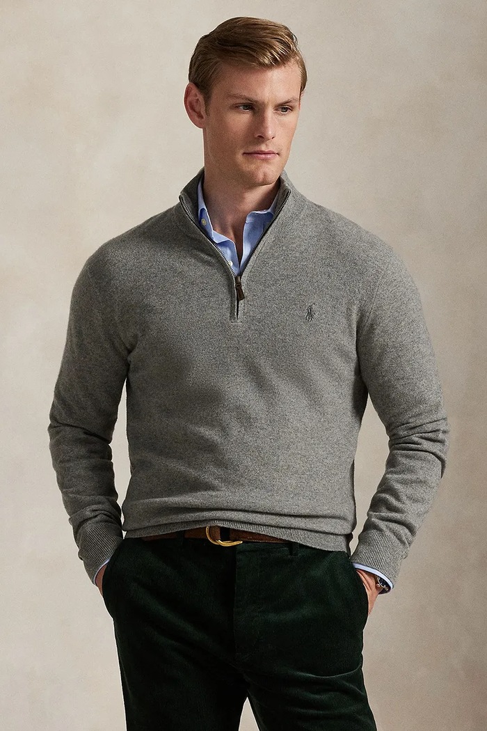 Polo Ralph Lauren Шерстяной свитер Polo Ralph Lauren серый 710876756