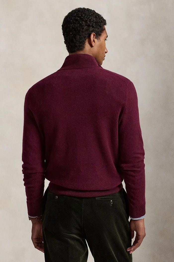 Polo Ralph Lauren Sweter męski wełniany 710876756 bordowy AW25