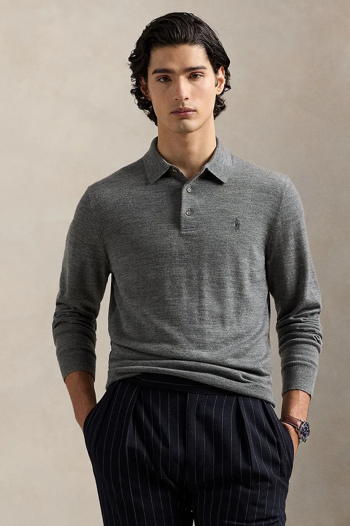 Πουλόβερ Polo Ralph Lauren μεσαίου πάχους γκρί 710941104